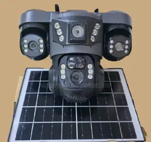 Solar Powered 4g With Sim Card Triple Lense Camera