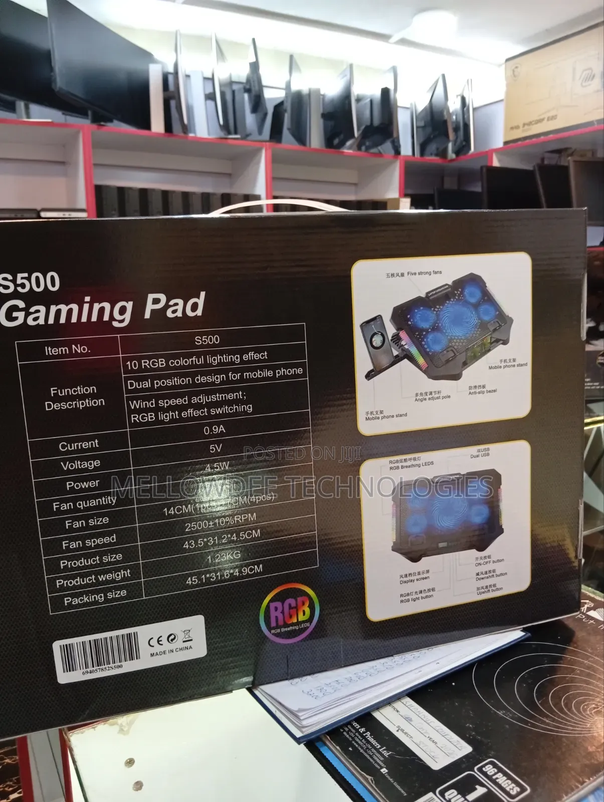 Gaming Laptop Stand With 5 Fans and Different LED Lights