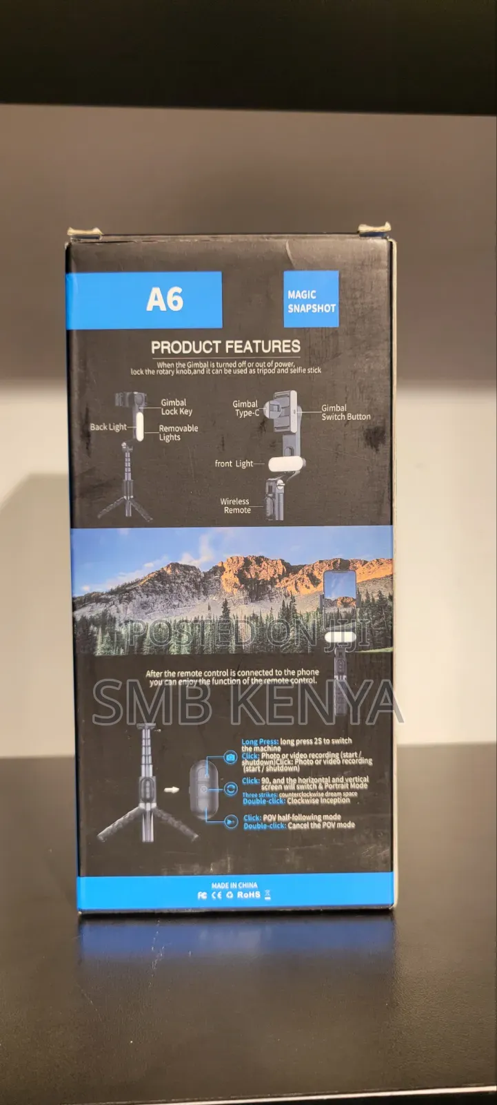 Flexible Single Axis Gimbal Stabilizer Portable Handheld With Light