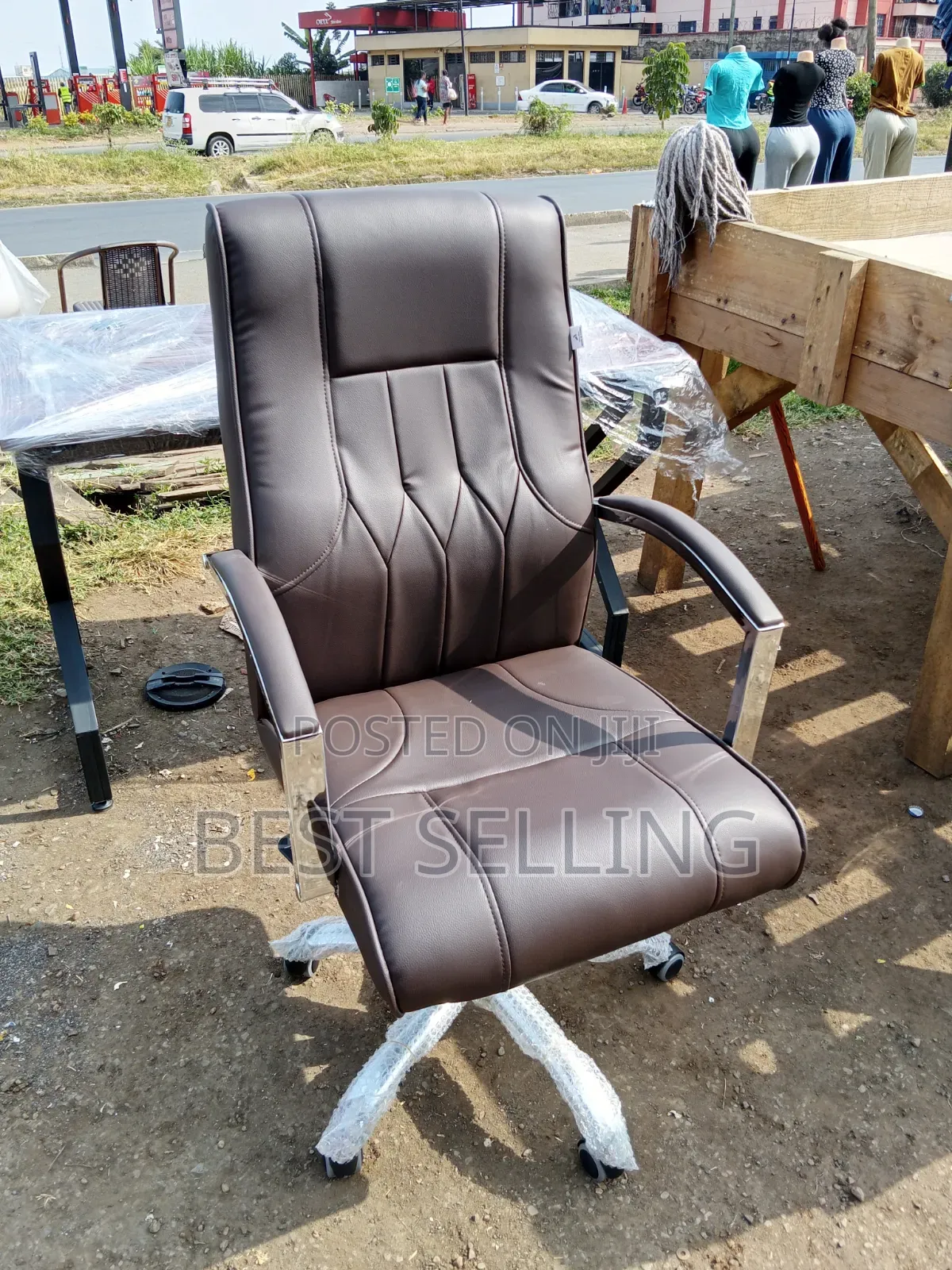 Executive Leather Office Chair Brown
