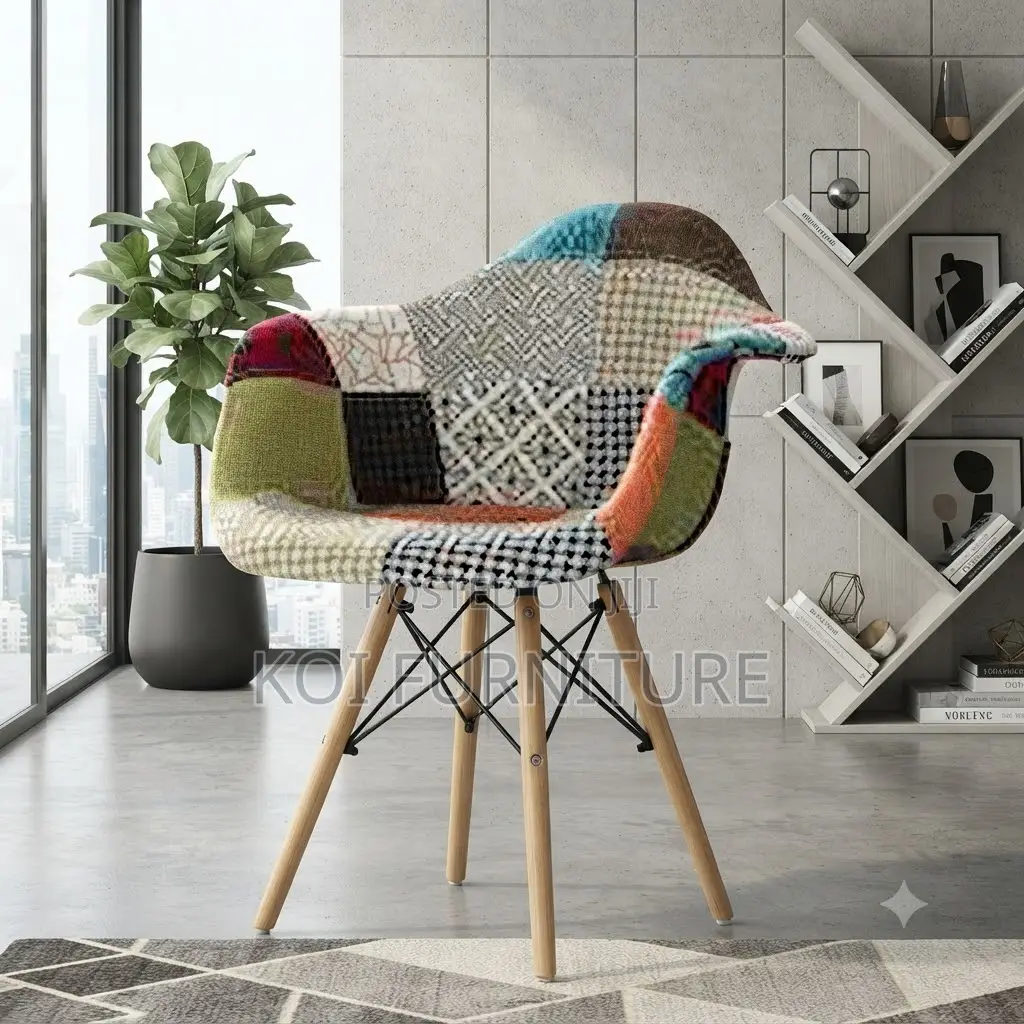 Dining Chairs; Multicolored Modern Eames Dining Chairs