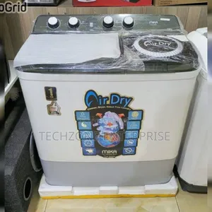 Mika Twin Tub Washing Machine, 10kg in White 