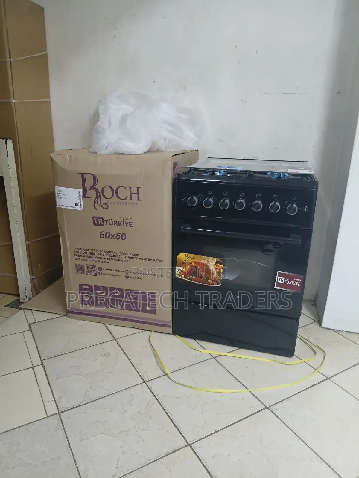 Roch 60x60 Black Cooker With Electric Oven