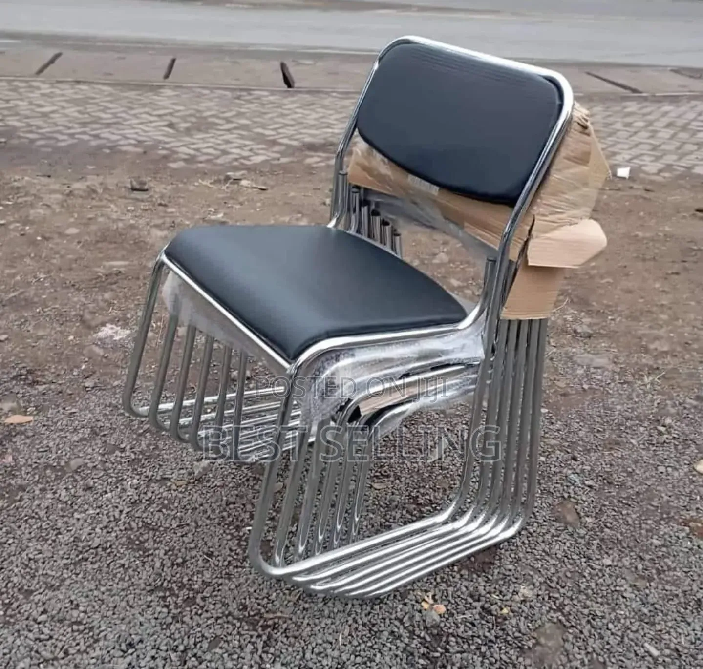 Armless Leather Waiting Chairs