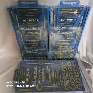 40-Piece Tap and Die Set – Nc, Nf &Npt Fine Carbon Steel Threading Kit