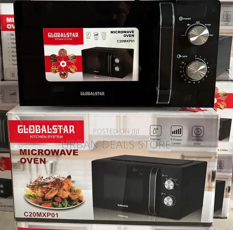 20 Litres Silver Globalstar Manual Microwave With Handles