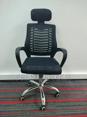 Secretarial Mesh Chair ~ Adjustable Headrest and Lumbar Support