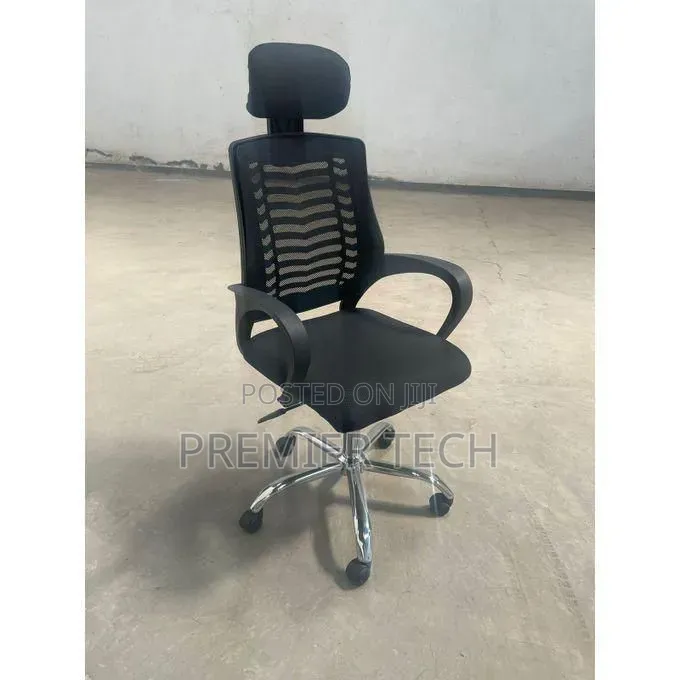 Secretarial Mesh Chair ~ Adjustable Headrest and Lumbar Support