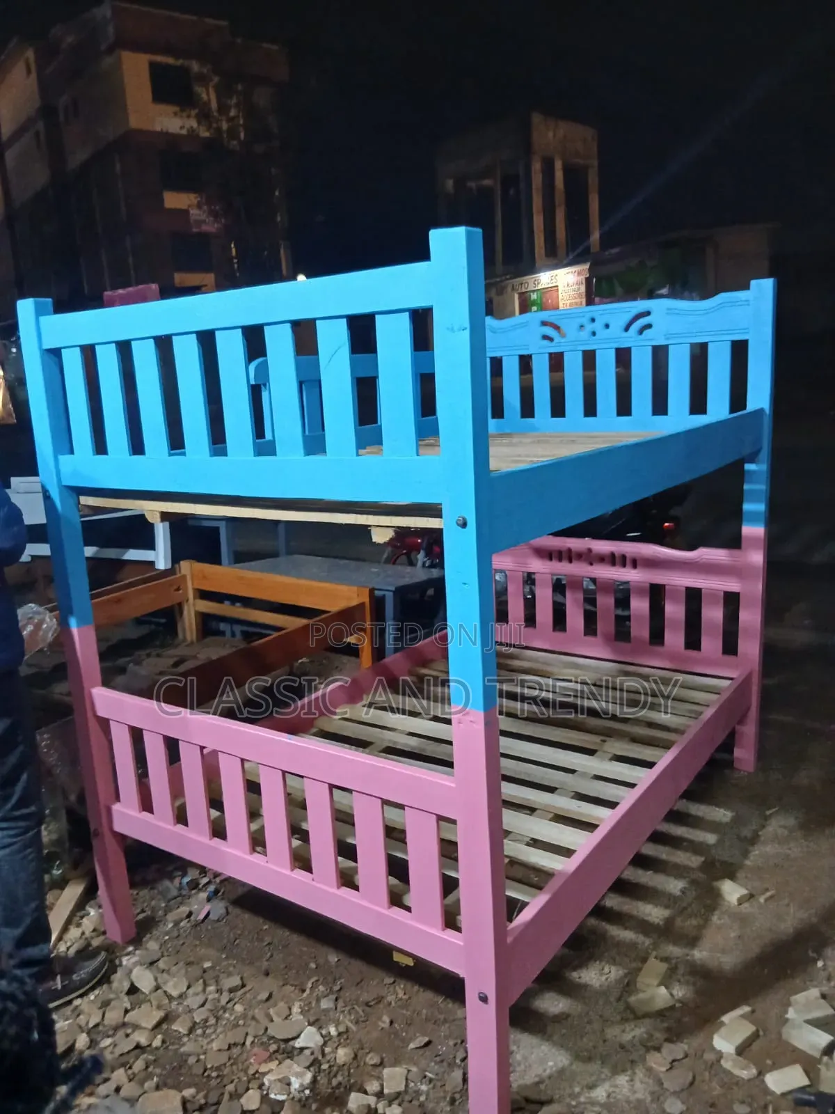 4x6 Blue and Pink Bunk Bed