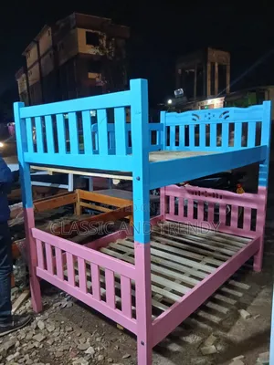 4x6 Blue and Pink Bunk Bed