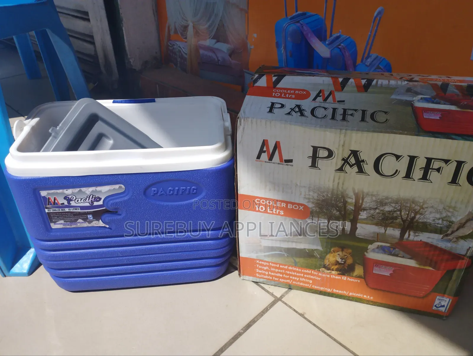 10l Pacific Cooler Box :-Maintains Temperature
