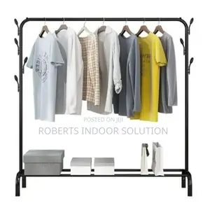 Compact Single-Pole Laundry Rack With Bottom Shoe Organizer