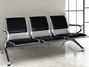 3-Link Padded Metallic Office Waiting Bench