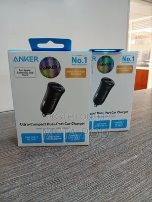 Anker 30w 2port Usb-C Usba Car Charger
