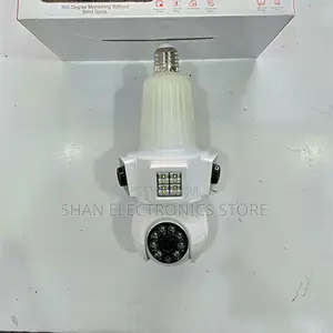 White Real-Time Panoramic V380 Wireless Bulb Camera E33 3lens