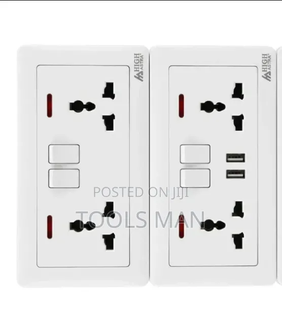 High Astra Universal Twin Socket With Usb Ports - White