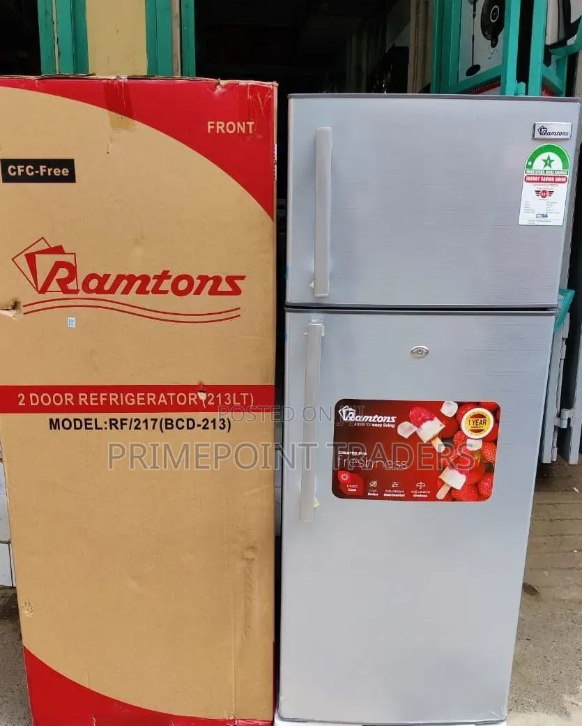 Ramtons Double Door Refrigerator 213 Litres Capacity Smart Interior