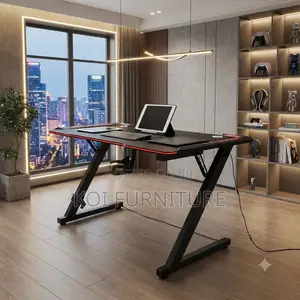 Office Desk; Office Gaming Desk With Led Side Lightings