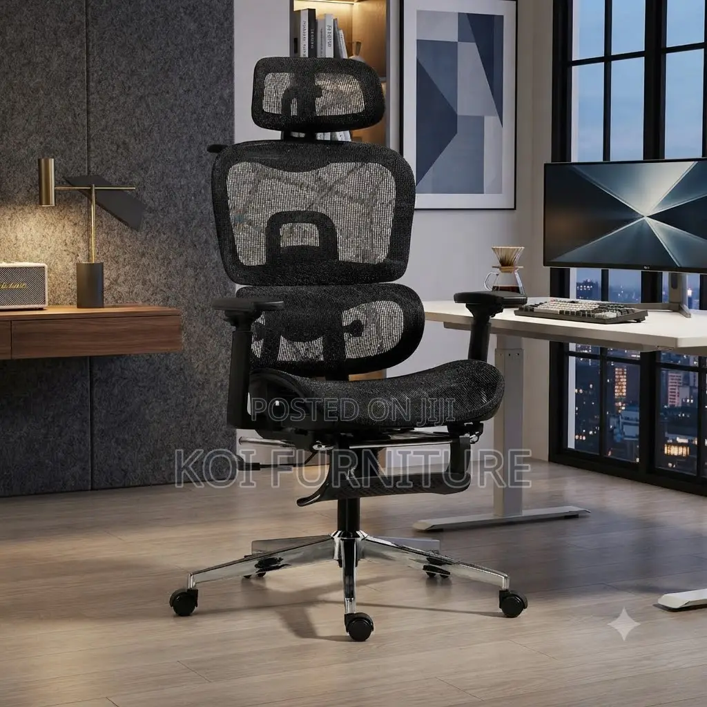 Office Chairs; Executive Orthopedic Chair With Foldable Footrest