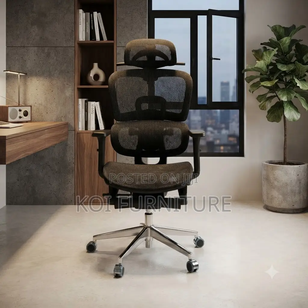 Office Chairs; Executive Orthopedic Chair With Foldable Footrest