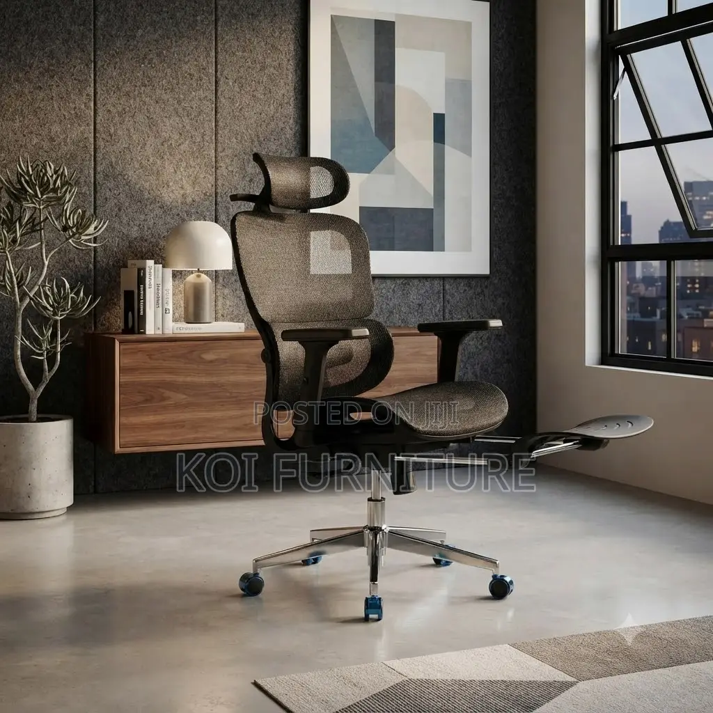 Office Chairs; Executive Orthopedic Chair With Foldable Footrest