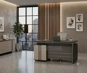 Office Desk; 1.4 Meter Executive Brown Offices Desk With Drawers