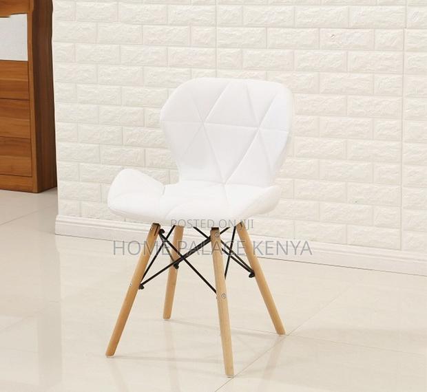 Dining Chair : Yellow Geometric Texture Leather Dining Chair - thumbnail 2