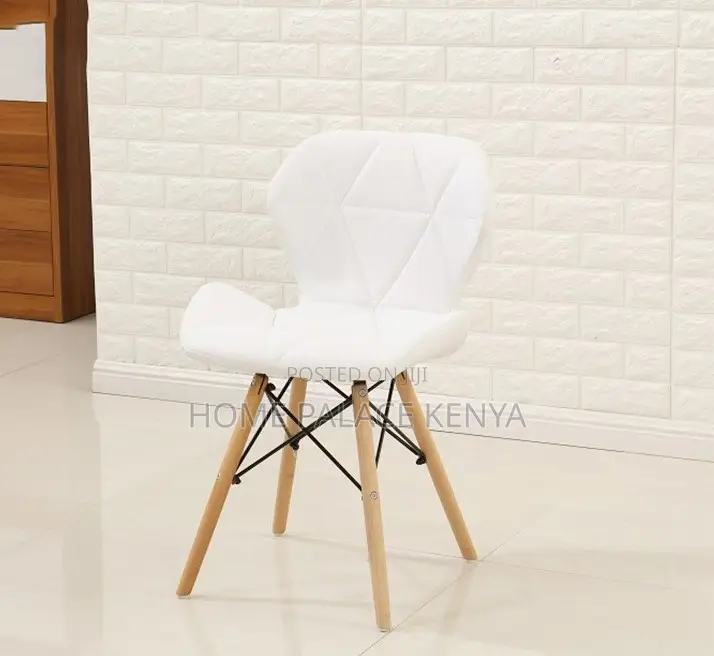 Dining Chair : Yellow Geometric Texture Leather Dining Chair