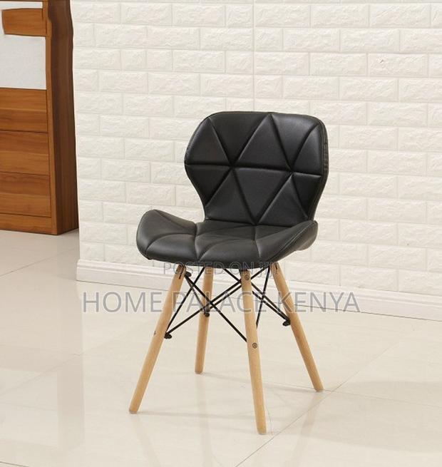 Dining Chair : Yellow Geometric Texture Leather Dining Chair - thumbnail 3