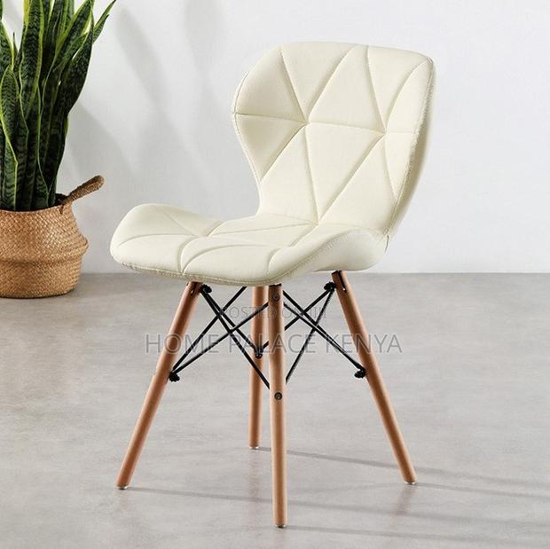 Dining Chair : Yellow Geometric Texture Leather Dining Chair - thumbnail 4
