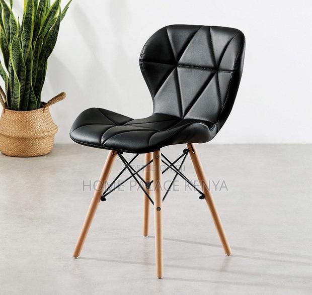 Dining Chair : Yellow Geometric Texture Leather Dining Chair - thumbnail 5