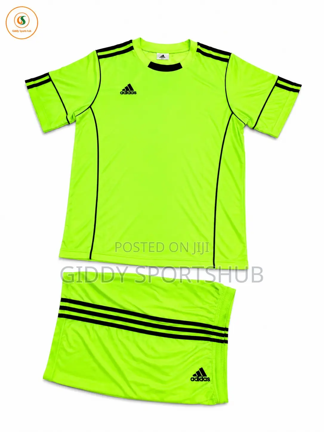Neon Green With Black Highlights Adidas Competition Football Kit