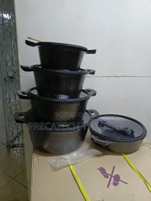 Non-Stick Marble Granite Cookware Set With Glass Lids
