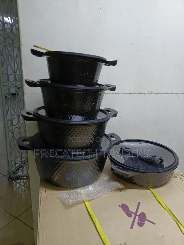 Non-Stick Marble Granite Cookware Set With Glass Lids - thumbnail 2