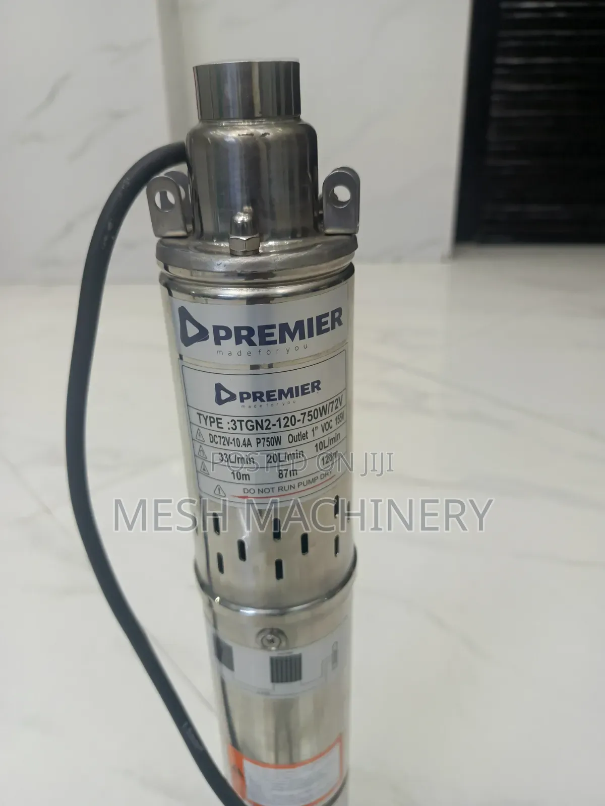 Permier 3tgn2-120-750w/72v DC Solar Submersible Water Pump