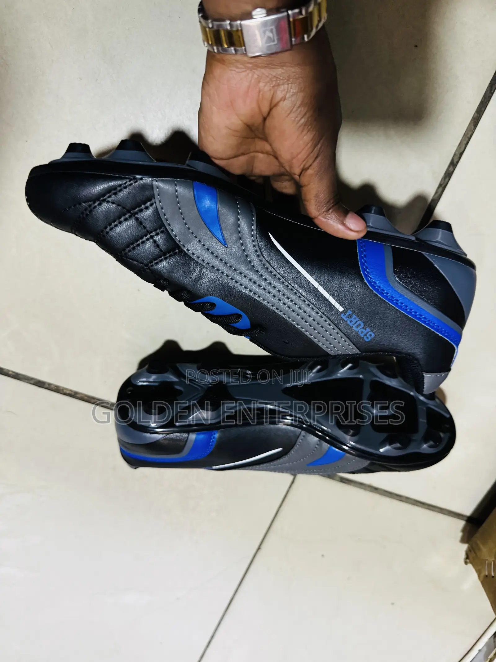 Black Blue Football Boots/Cleats 36-45