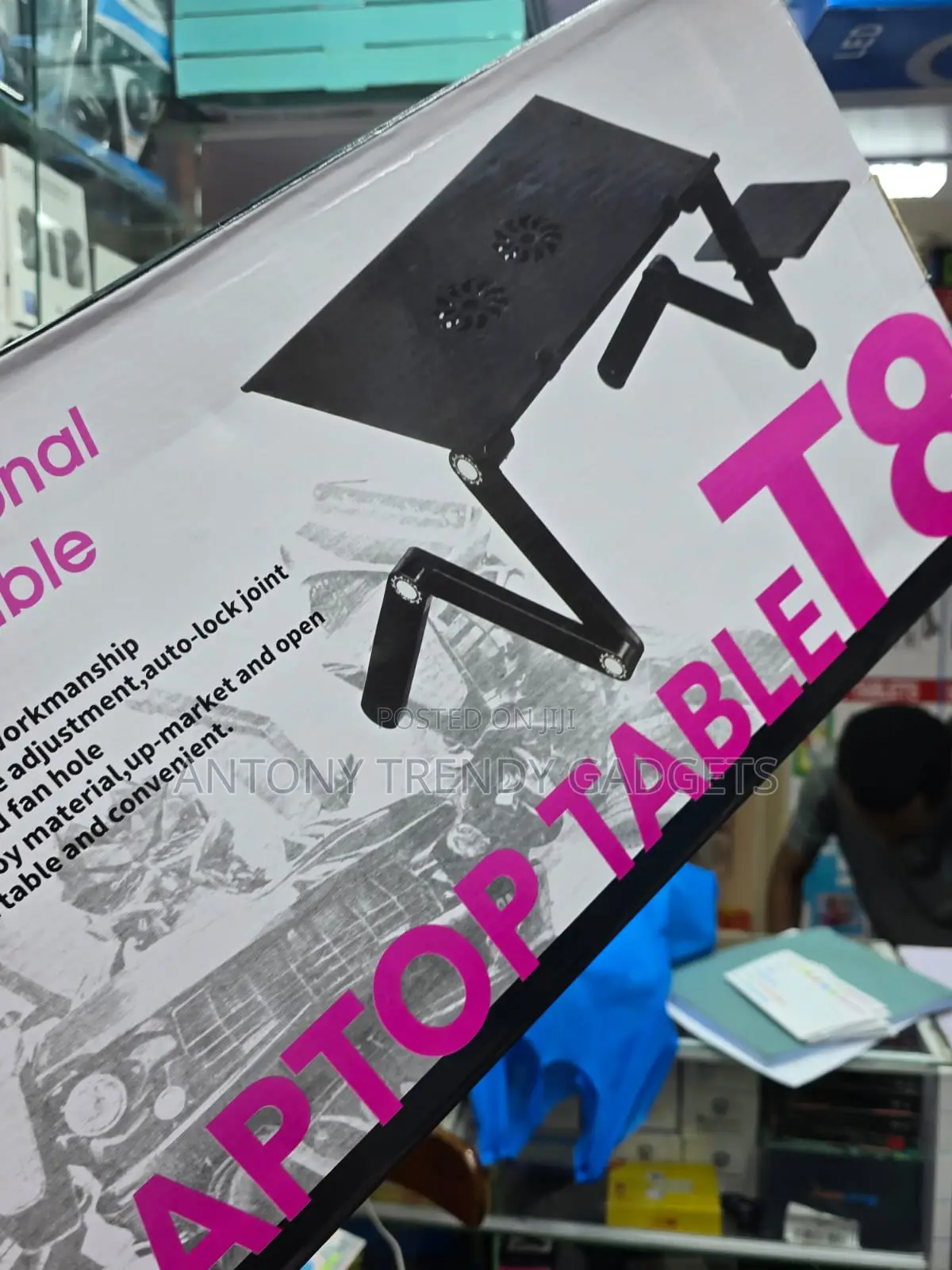 T8 Aluminum Laptop Stand Table With Mouse Pad USB Fans