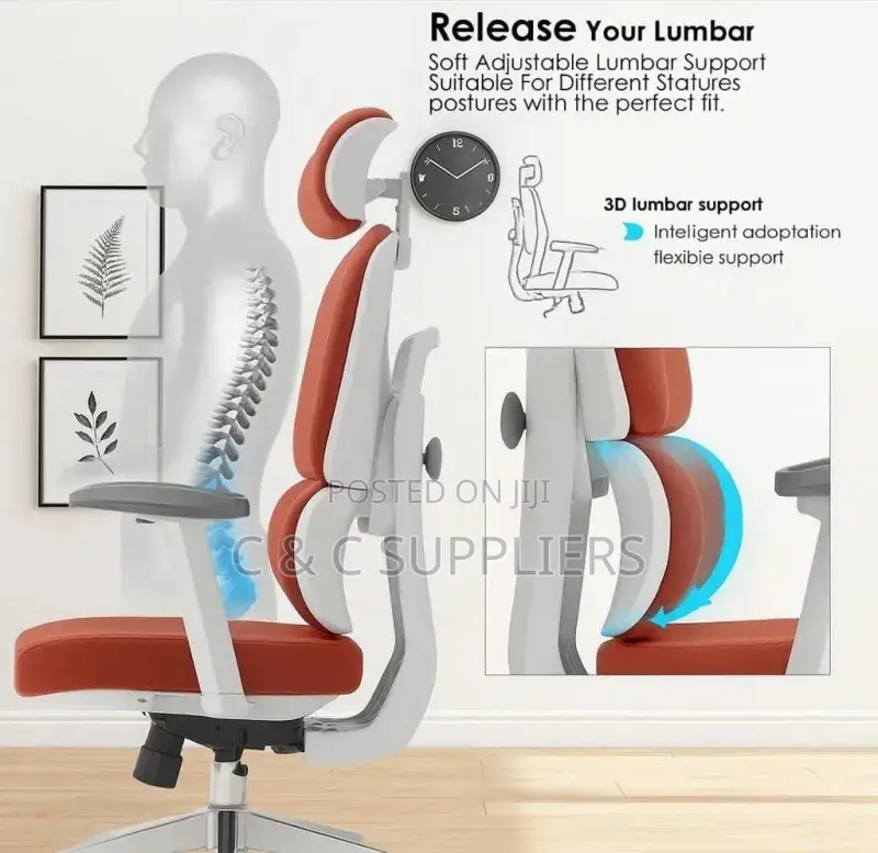 Modern Fabric Ergonomic Adjustable Chair