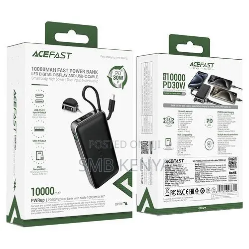 Power Bank With Type-C Cable PD30W 10000mAh - Acefast M7