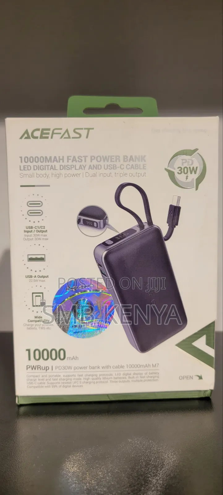 Power Bank With Type-C Cable PD30W 10000mAh - Acefast M7