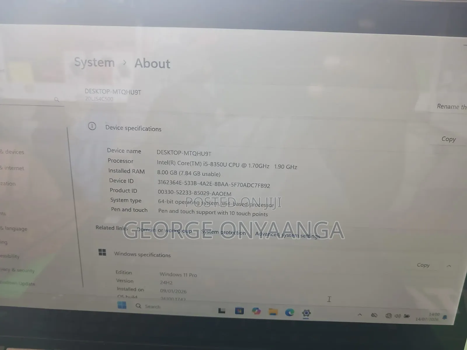 Laptop Lenovo ThinkPad X240 8GB Intel Core i5 HDD 256GB