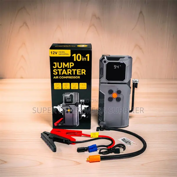 Heavy Duty 10-in-1 Car Jump Starter Digital Air Compressor Inflator