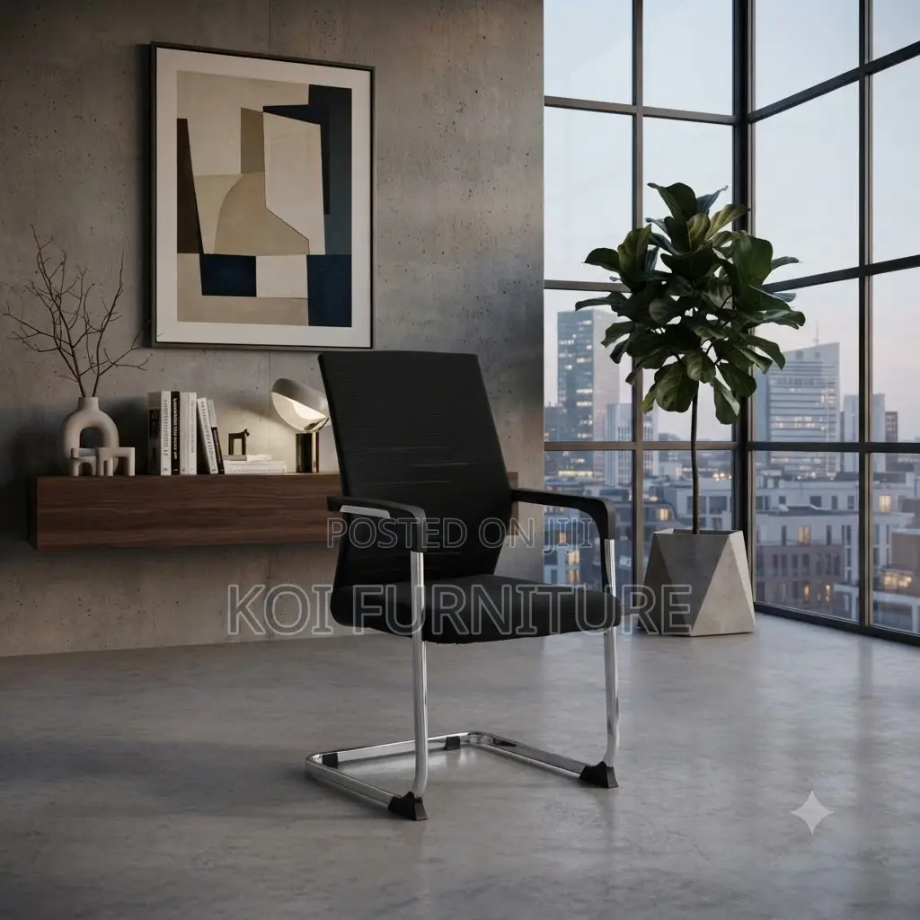 Office Chairs; Cantilever Chrome Frame Mesh Visitor Office Chair