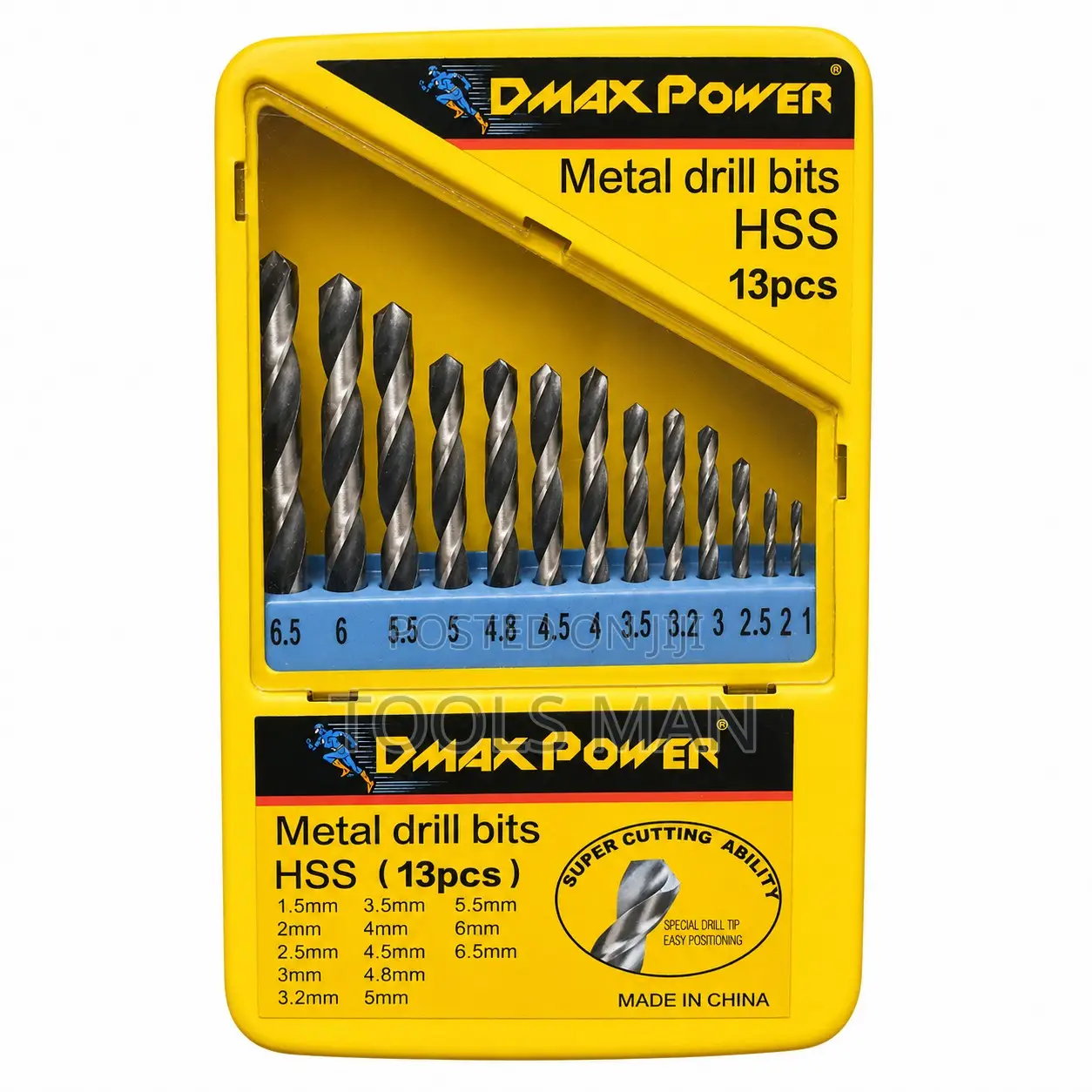 DMAX POWER 13-Piece HSS Metal Twist Drill Bit Set (1.5mm - 6.5mm)
