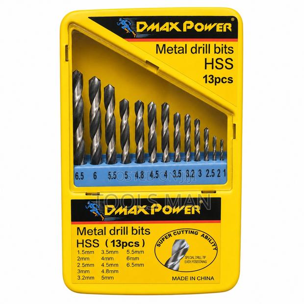 DMAX POWER 13-Piece HSS Metal Twist Drill Bit Set (1.5mm - 6.5mm)