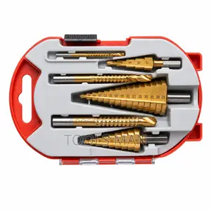 Step Drill and Saw Drill Bit Set -6-Piece HSS Gold