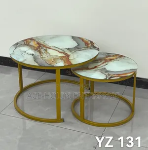 2 in 1 Executive Nesting Coffee Table - (Glass Marble Effect)