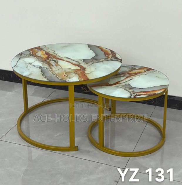 2 in 1 Executive Nesting Coffee Table - (Glass Marble Effect)