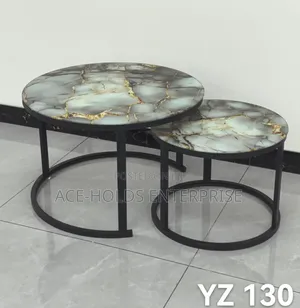 2 in 1 Executive Nesting Coffee Table - (Glass Marble Effect)