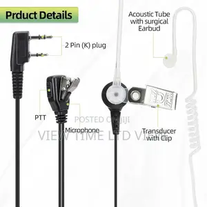 BAOFENG Walkie Talkie Earpiece With Mic | 2 Pin Radio Headset